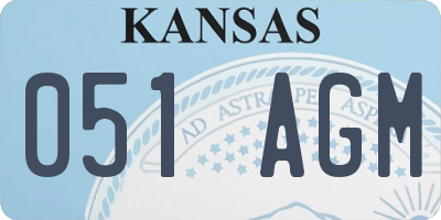 KS license plate 051AGM