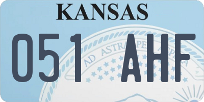 KS license plate 051AHF