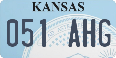 KS license plate 051AHG