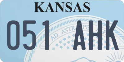 KS license plate 051AHK