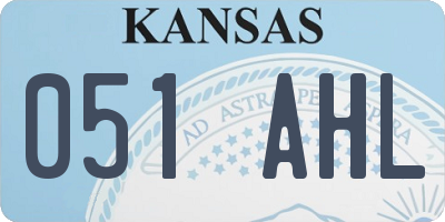 KS license plate 051AHL