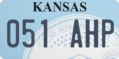 KS license plate 051AHP