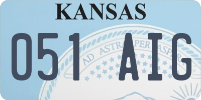 KS license plate 051AIG