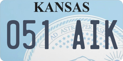 KS license plate 051AIK