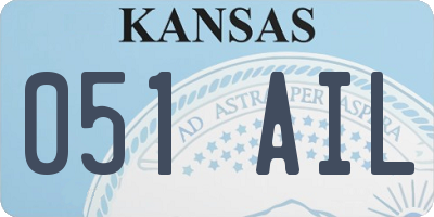 KS license plate 051AIL