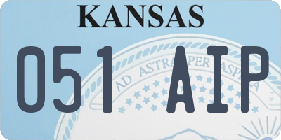 KS license plate 051AIP