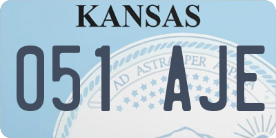 KS license plate 051AJE