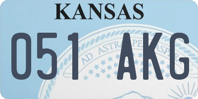 KS license plate 051AKG