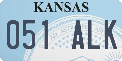KS license plate 051ALK
