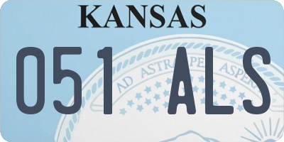 KS license plate 051ALS