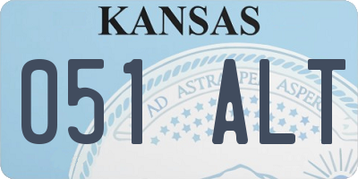 KS license plate 051ALT