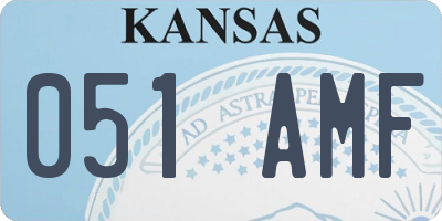 KS license plate 051AMF