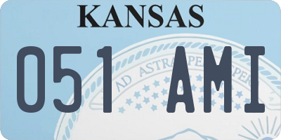 KS license plate 051AMI