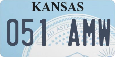 KS license plate 051AMW