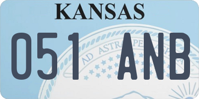 KS license plate 051ANB