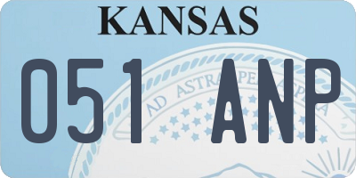 KS license plate 051ANP