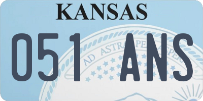 KS license plate 051ANS