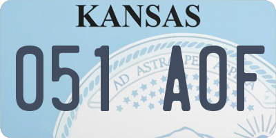KS license plate 051AOF
