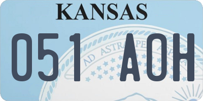 KS license plate 051AOH