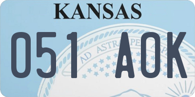 KS license plate 051AOK