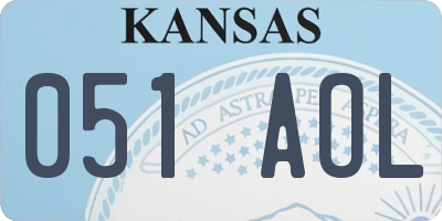 KS license plate 051AOL