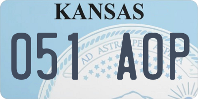 KS license plate 051AOP