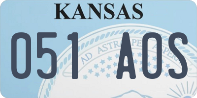 KS license plate 051AOS