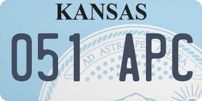 KS license plate 051APC