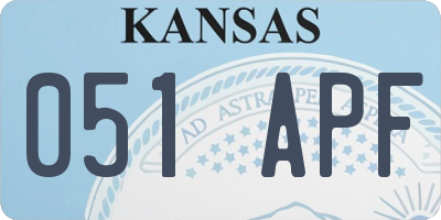 KS license plate 051APF