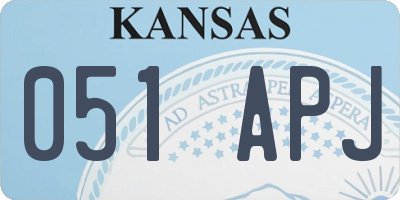 KS license plate 051APJ