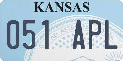 KS license plate 051APL