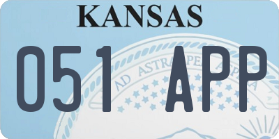 KS license plate 051APP