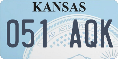 KS license plate 051AQK
