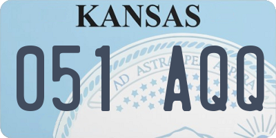 KS license plate 051AQQ