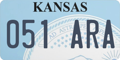 KS license plate 051ARA