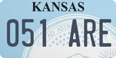 KS license plate 051ARE