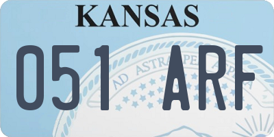 KS license plate 051ARF