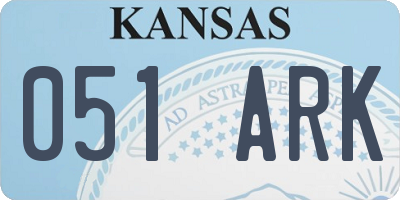 KS license plate 051ARK