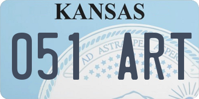 KS license plate 051ART