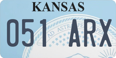 KS license plate 051ARX