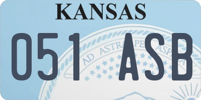 KS license plate 051ASB