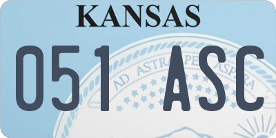 KS license plate 051ASC