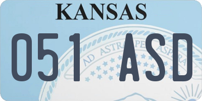 KS license plate 051ASD