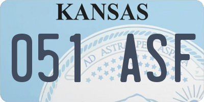 KS license plate 051ASF