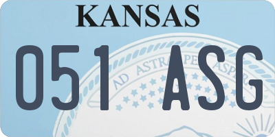 KS license plate 051ASG