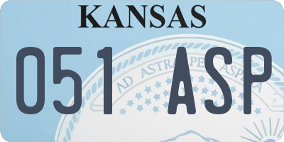 KS license plate 051ASP