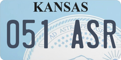 KS license plate 051ASR