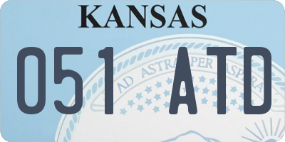 KS license plate 051ATD
