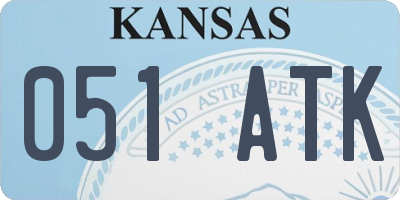 KS license plate 051ATK