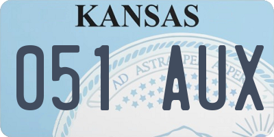 KS license plate 051AUX